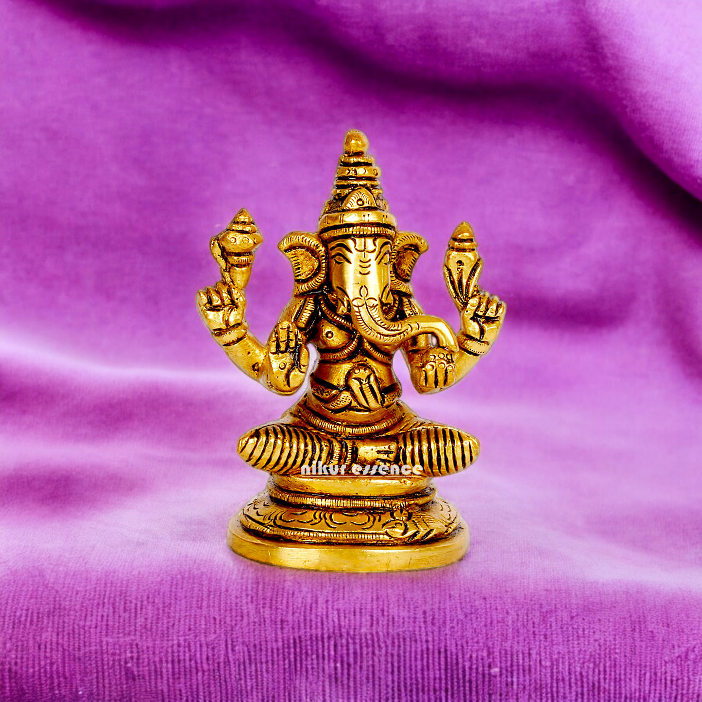 Shop Ganesh Ganpati murti Solid brass idol - 3.5 inches Nikuressence
