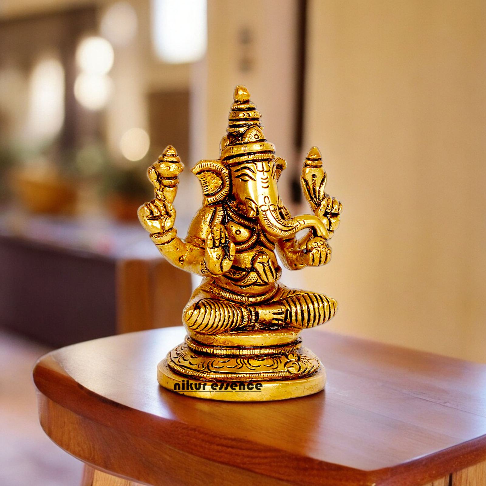 Shop Ganesh Ganpati murti Solid brass idol - 3.5 inches Nikuressence