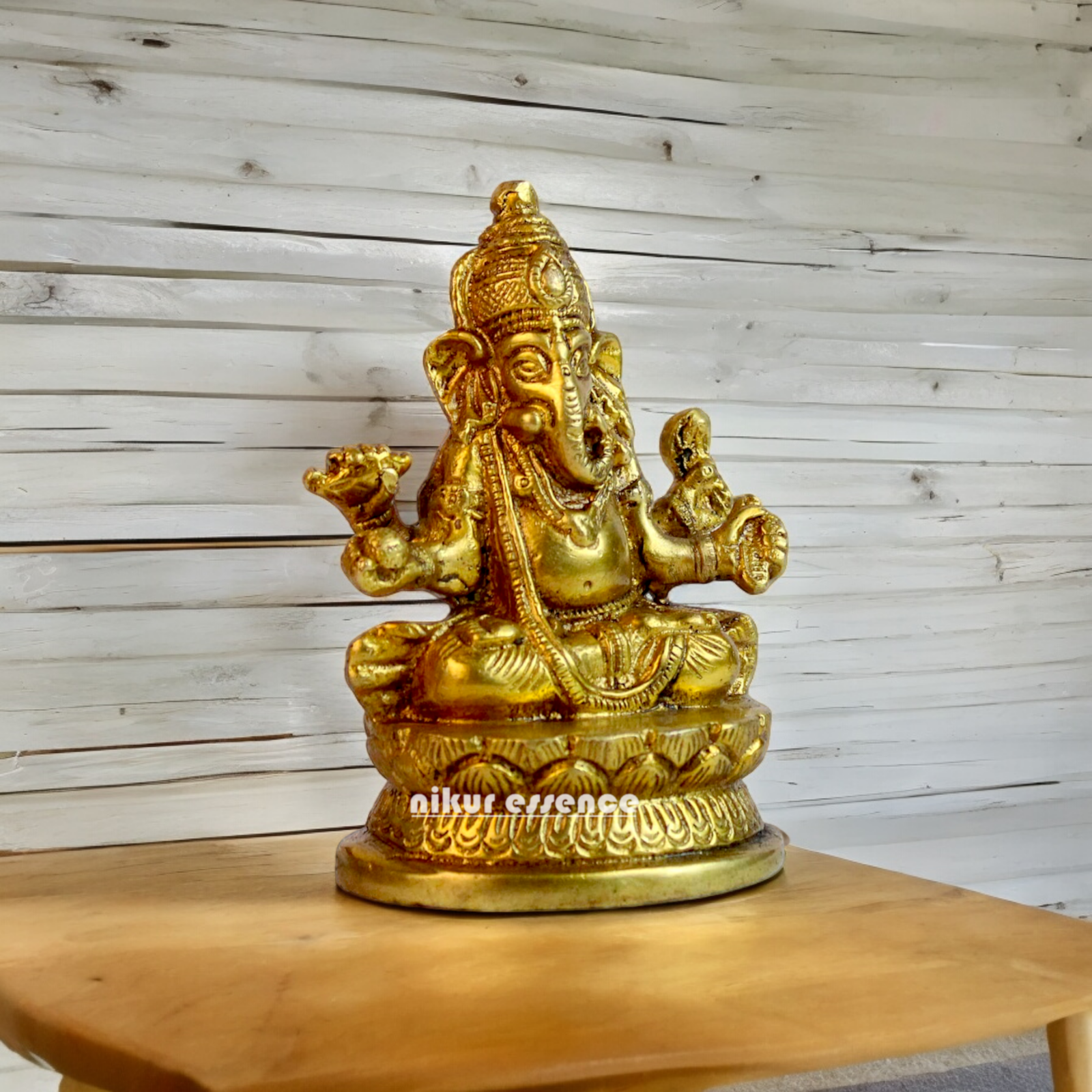 Solid Brass Ganesh Vinayaka murti idol - 5 inches Nikuressence