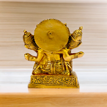 Lord Ganesha Ganpati panchmukhi Brass statue - 4.5 inches Nikuressence