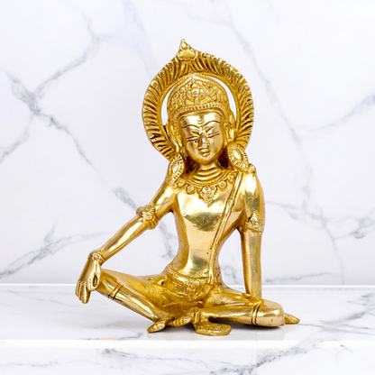 Lord Indra Dev Solid Brass idol - 7 inches Nikuressence