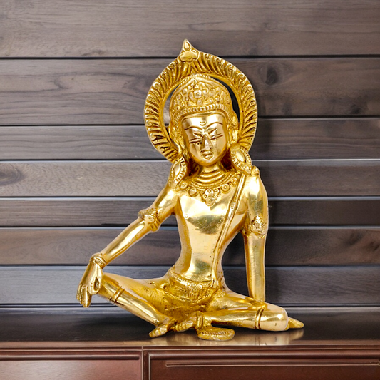 Lord Indra Dev Solid Brass idol - 7 inches Nikuressence