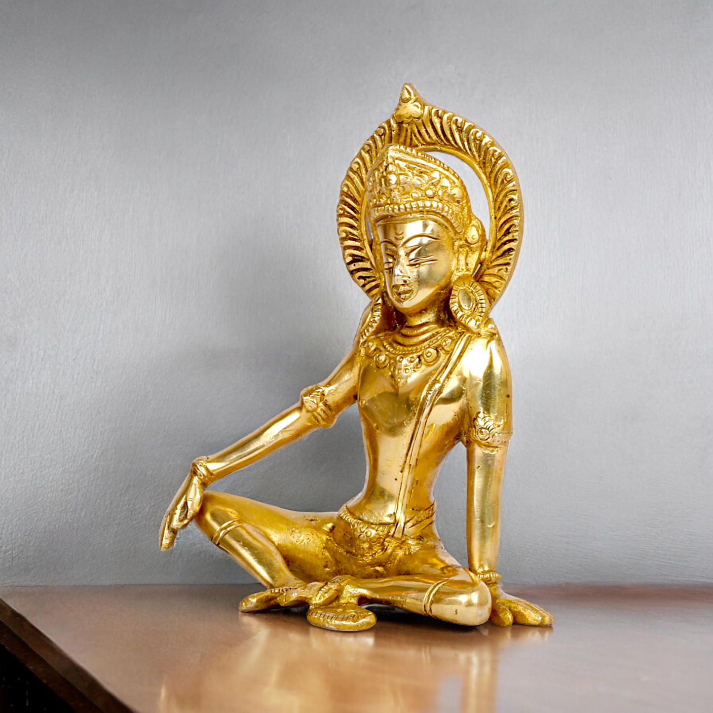 Lord Indra Dev Solid Brass idol - 7 inches Nikuressence