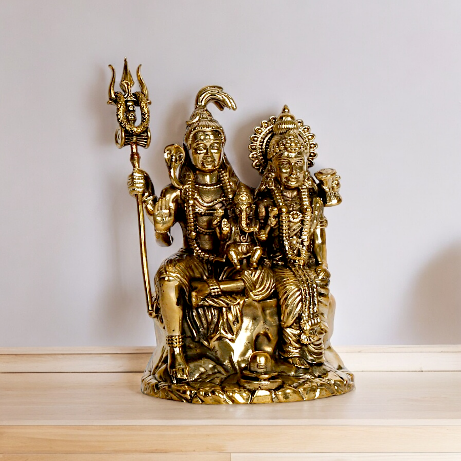 Buy Shiva Parivar Mahadev Family solid brass idol - 4 inches Nikuressence