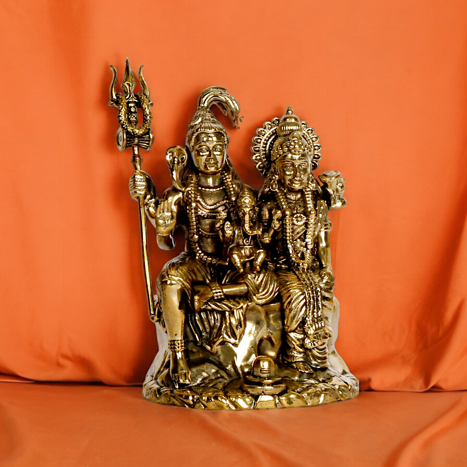 Buy Shiva Parivar Mahadev Family solid brass idol - 4 inches Nikuressence