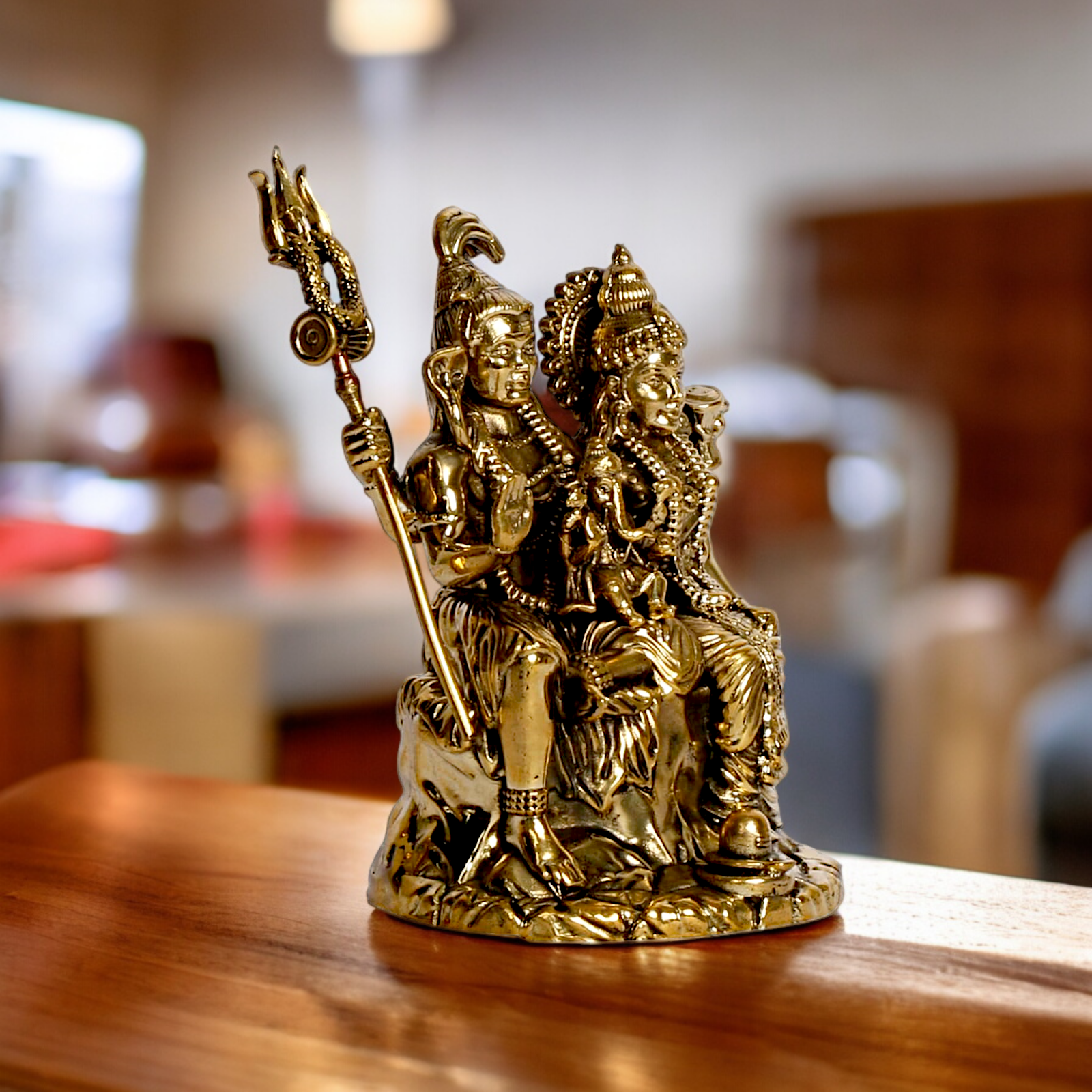 Buy Shiva Parivar Mahadev Family solid brass idol - 4 inches Nikuressence