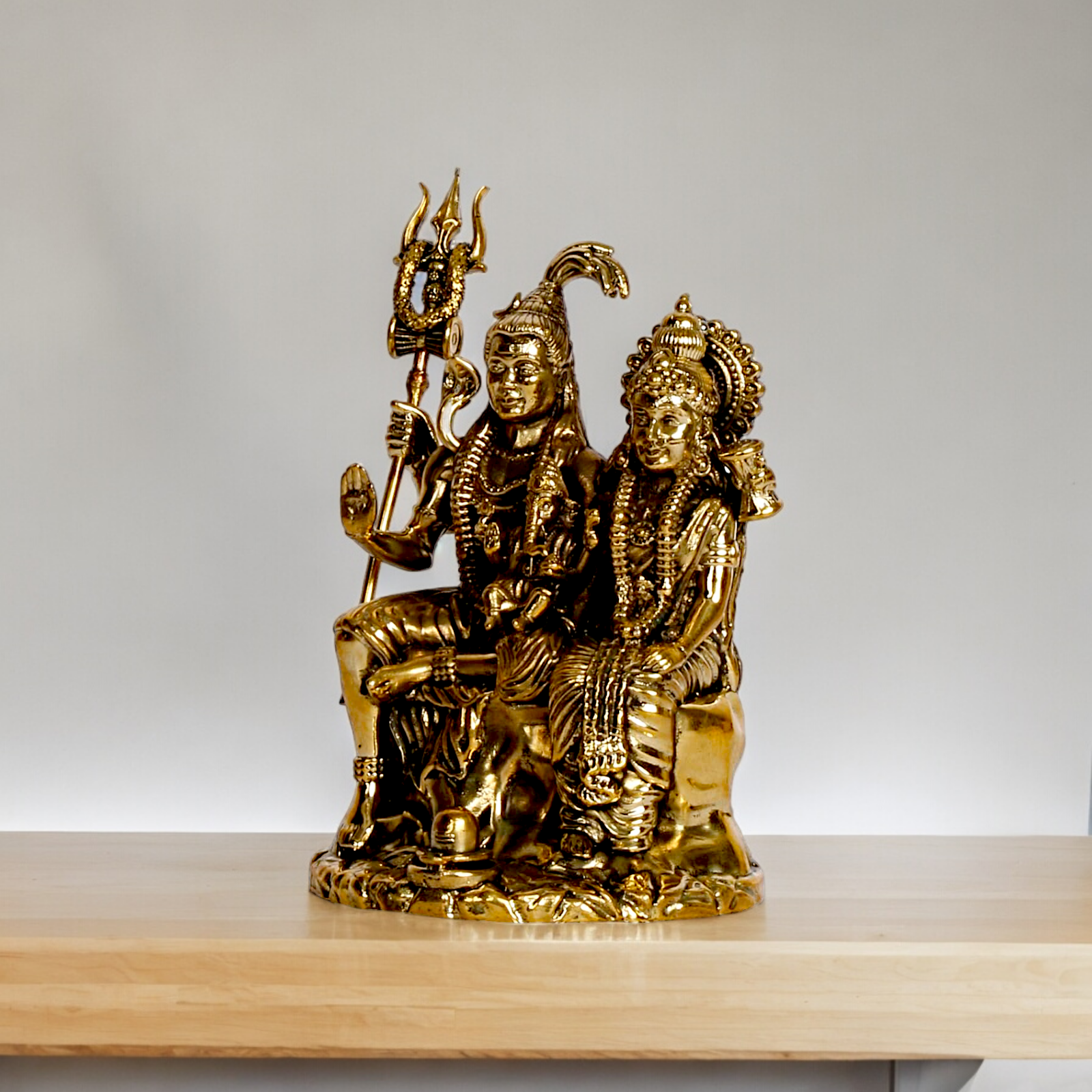 Buy Shiva Parivar Mahadev Family solid brass idol - 4 inches Nikuressence