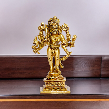 Lord Kaal Bhairava Mahakala Bahirav solid Brass idol - 5 inches Nikuressence