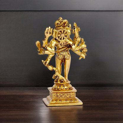 Lord Kaal Bhairava Mahakala Bahirav solid Brass idol - 5 inches Nikuressence