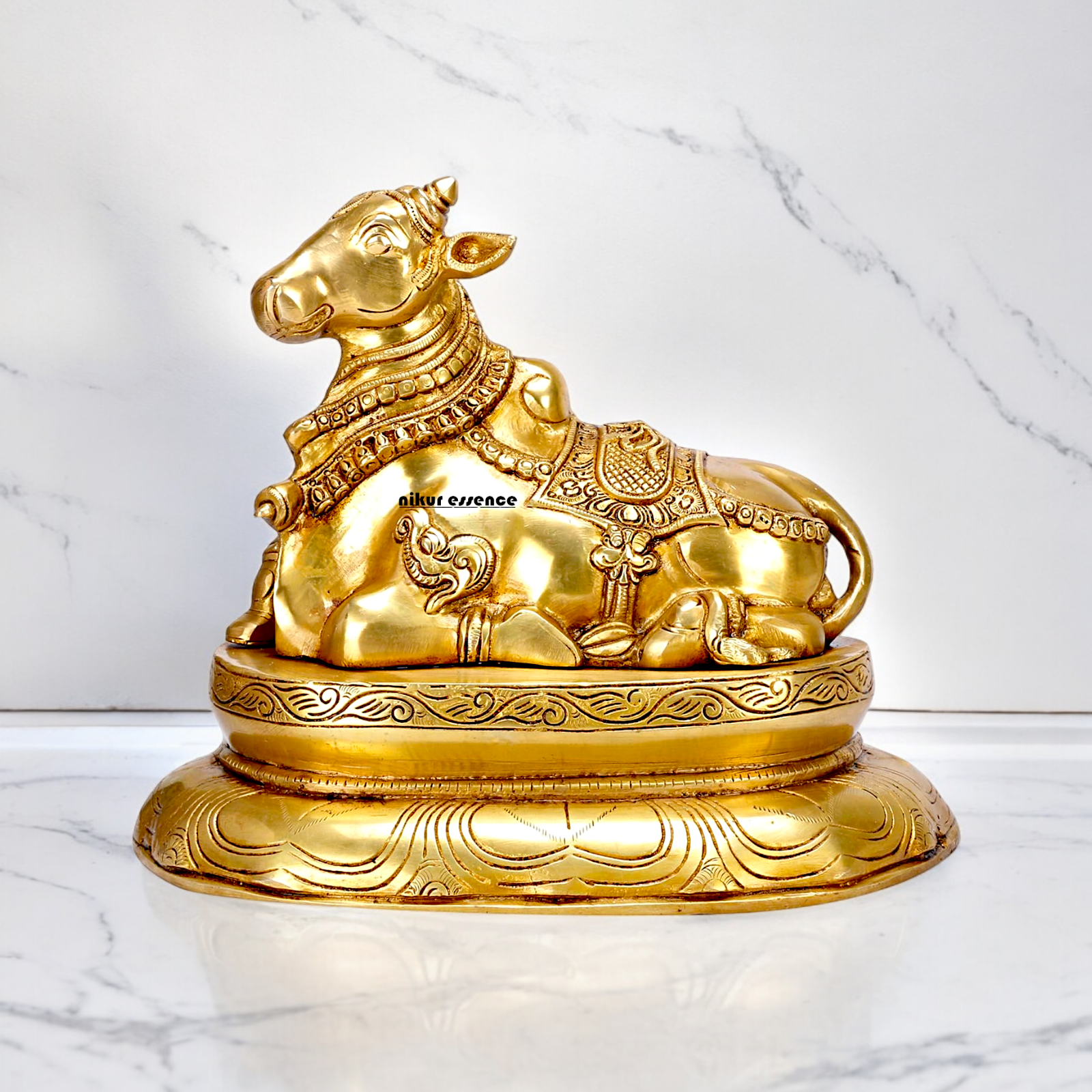 Online Nandi Solid Brass idol - 12 inche Nikuressence