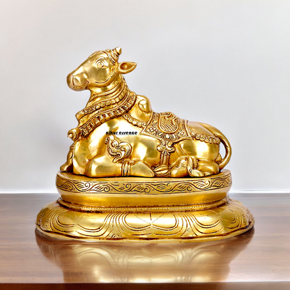 Online Nandi Solid Brass idol - 12 inche Nikuressence