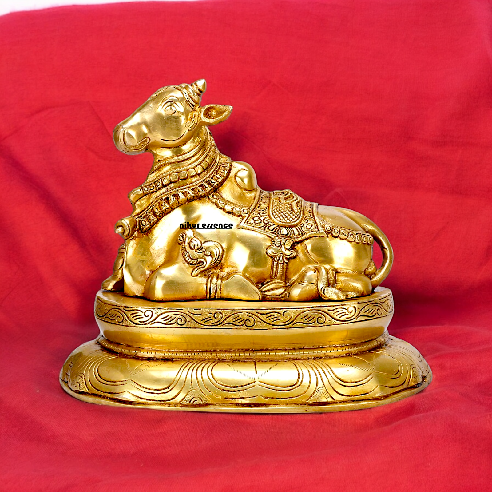 Online Nandi Solid Brass idol - 12 inche Nikuressence
