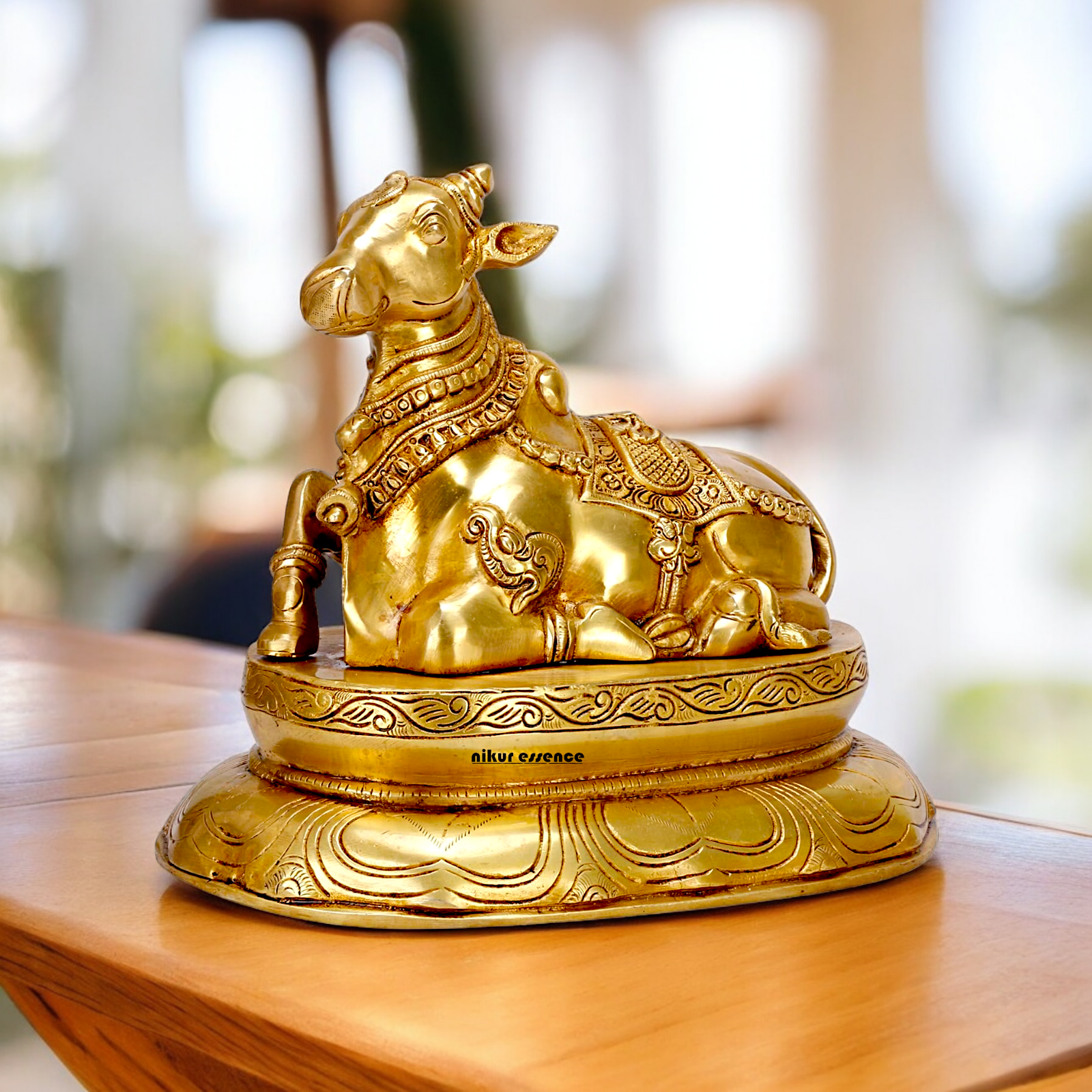 Online Nandi Solid Brass idol - 12 inche Nikuressence