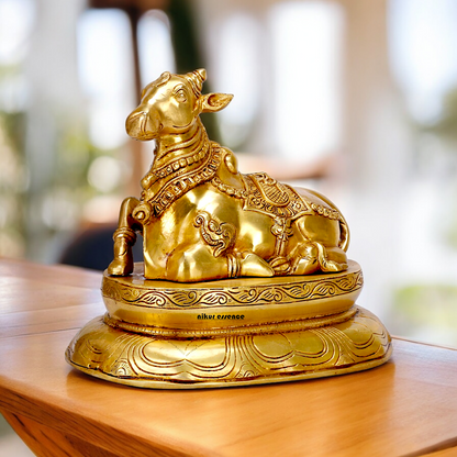 Online Nandi Solid Brass idol - 12 inche Nikuressence