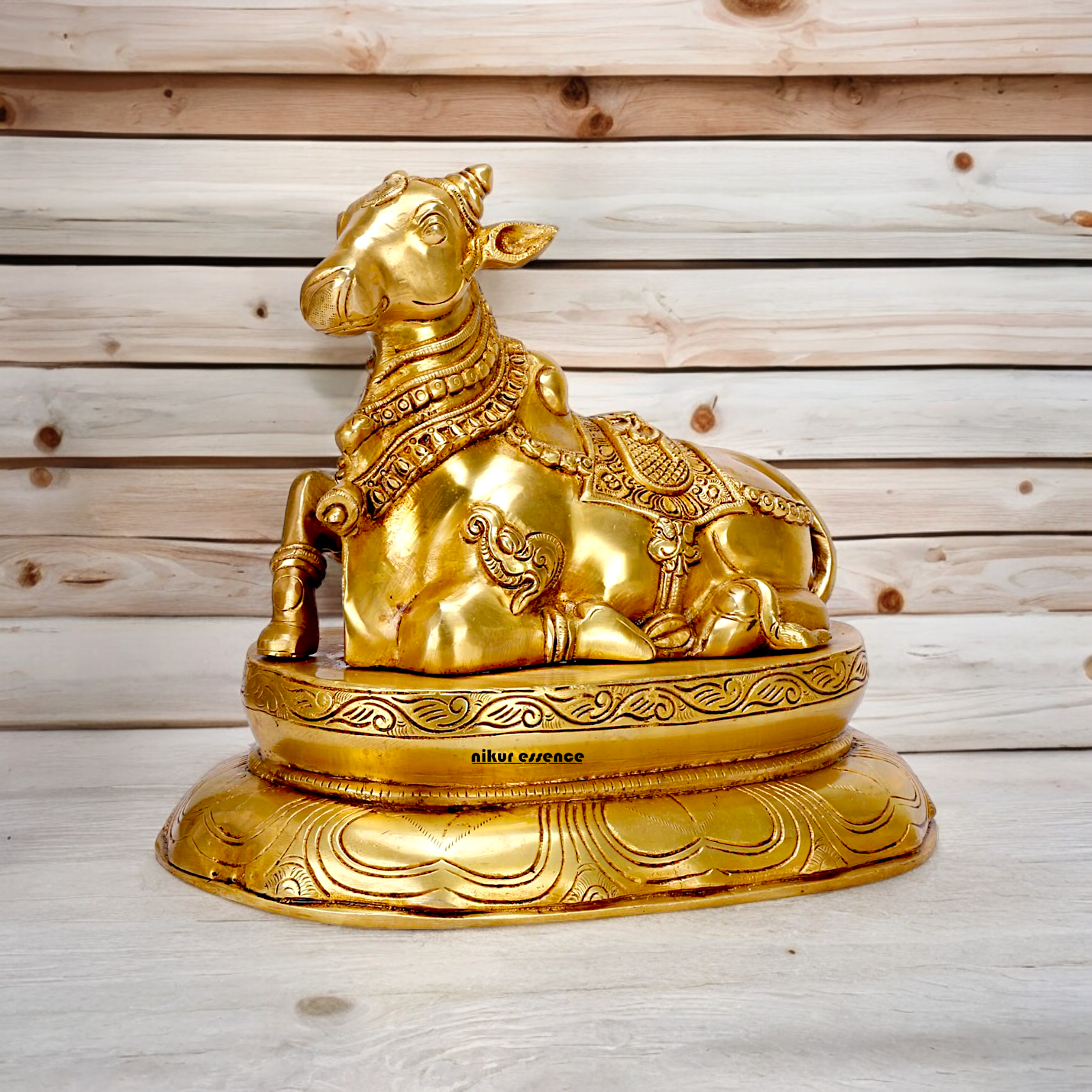 Online Nandi Solid Brass idol - 12 inche Nikuressence