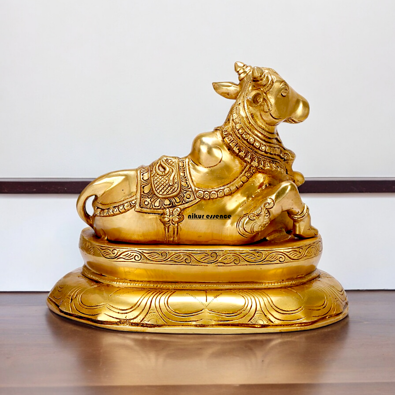 Online Nandi Solid Brass idol - 12 inche Nikuressence