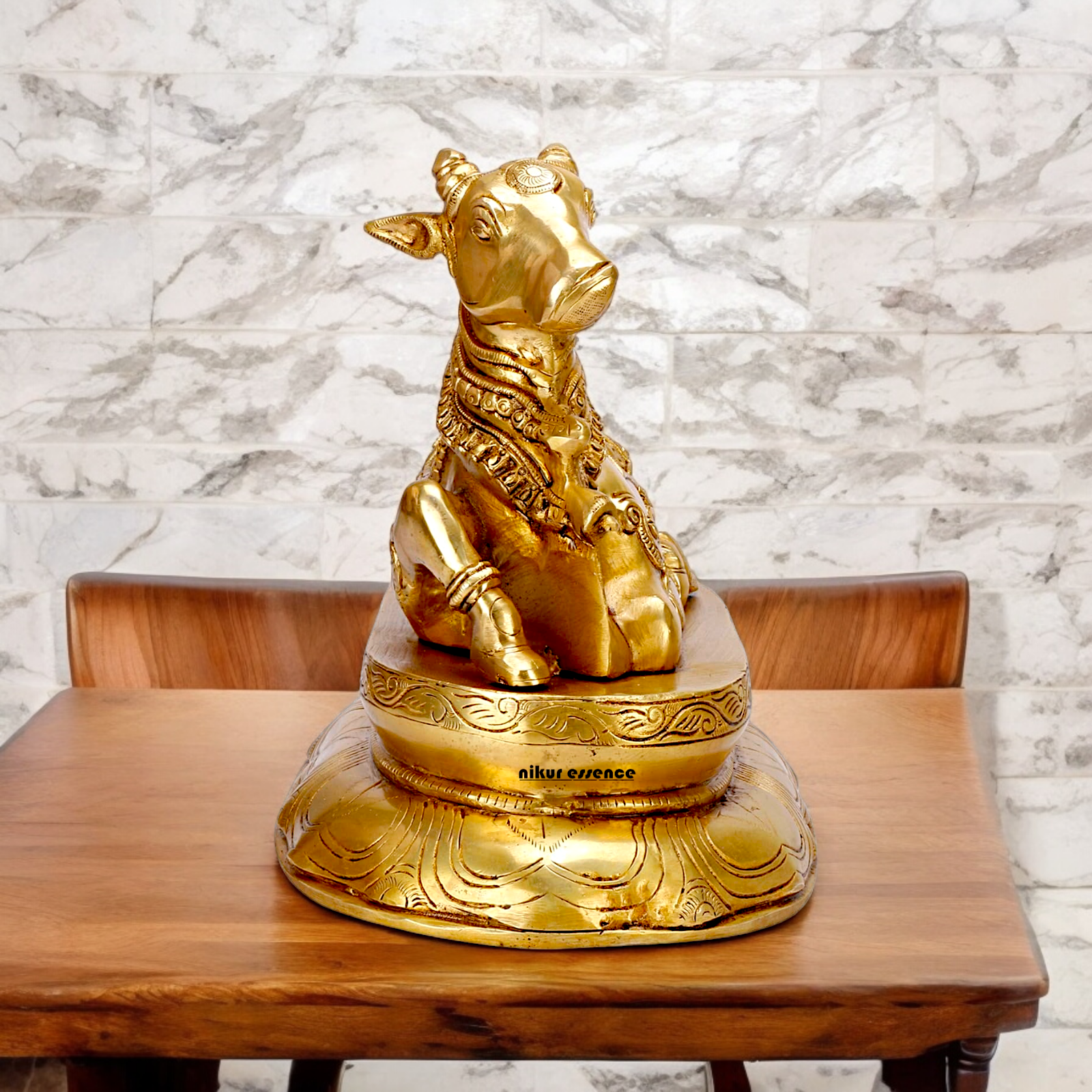 Online Nandi Solid Brass idol - 12 inche Nikuressence