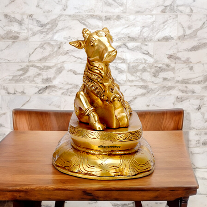Online Nandi Solid Brass idol - 12 inche Nikuressence