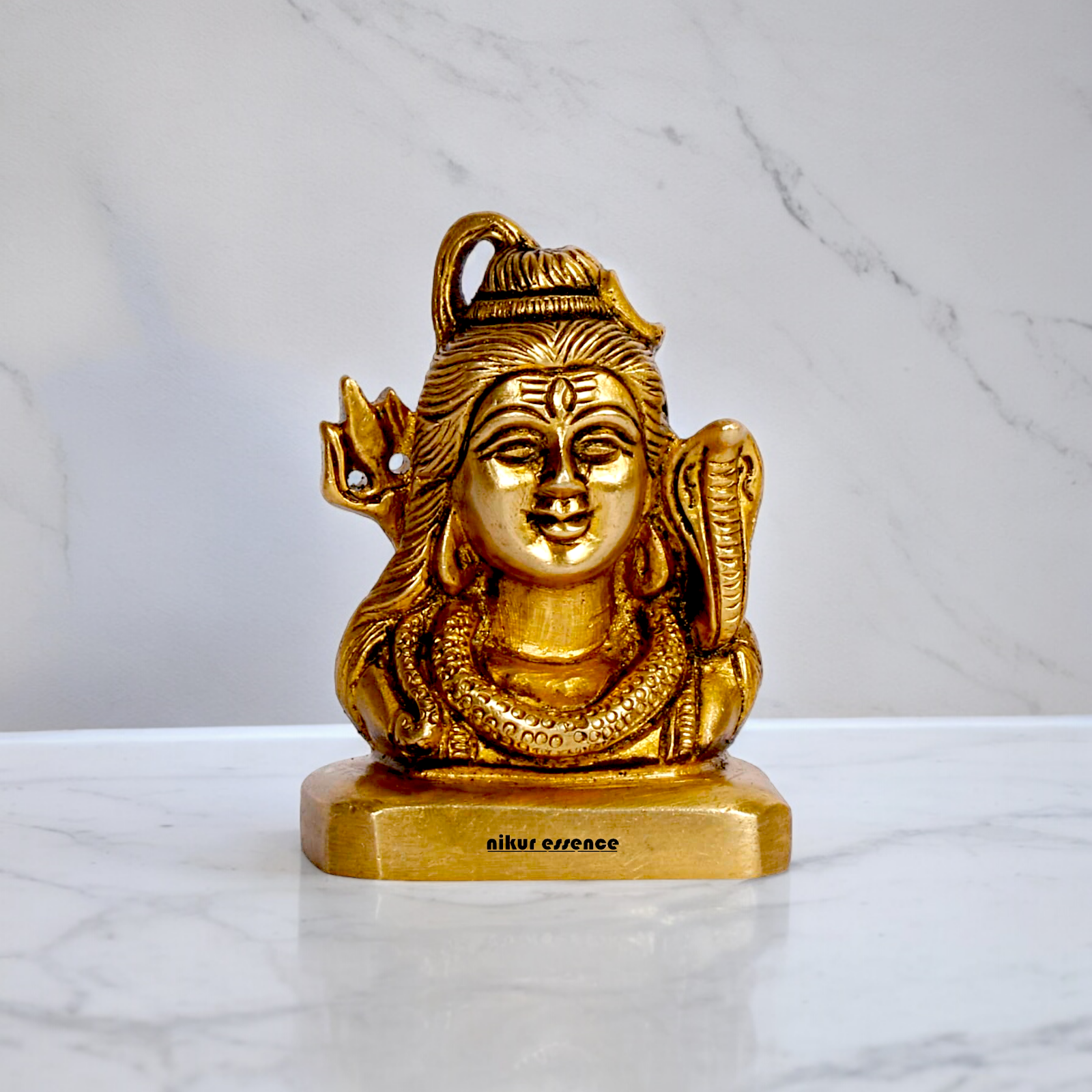Buy Shiva Face Head Solid Brass idol - 3 inches Nikuressence