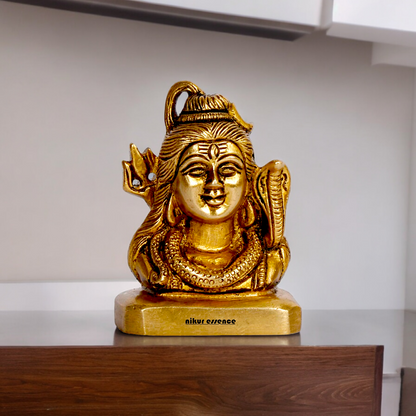 Buy Shiva Face Head Solid Brass idol - 3 inches Nikuressence
