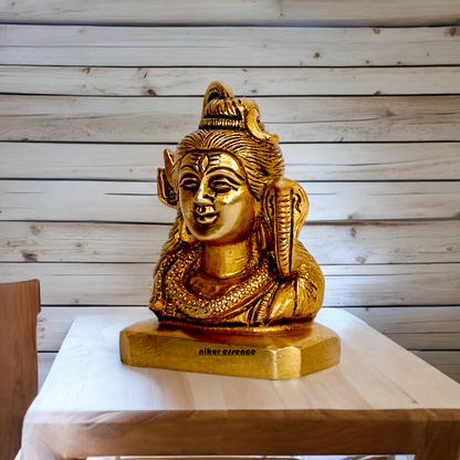 Buy Shiva Face Head Solid Brass idol - 3 inches Nikuressence