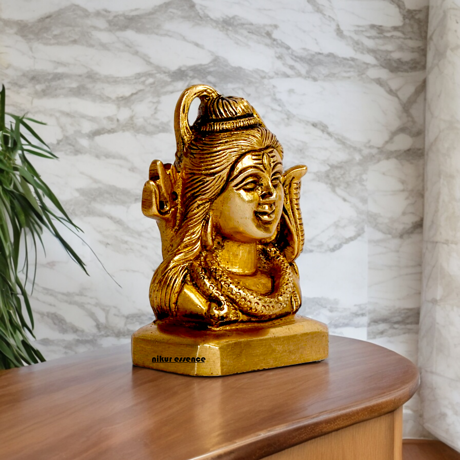 Buy Shiva Face Head Solid Brass idol - 3 inches Nikuressence