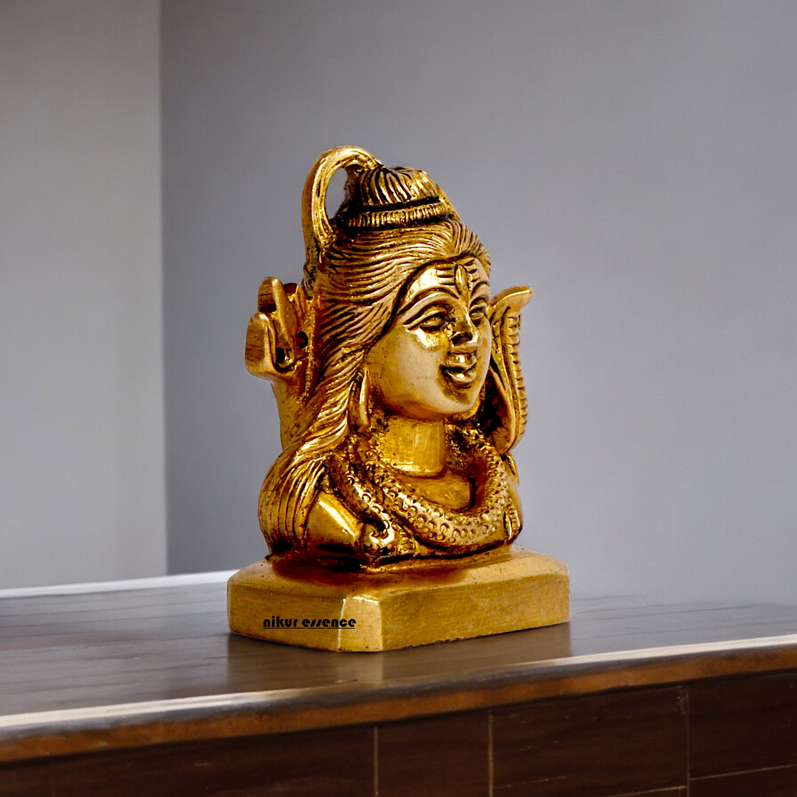 Buy Shiva Face Head Solid Brass idol - 3 inches Nikuressence