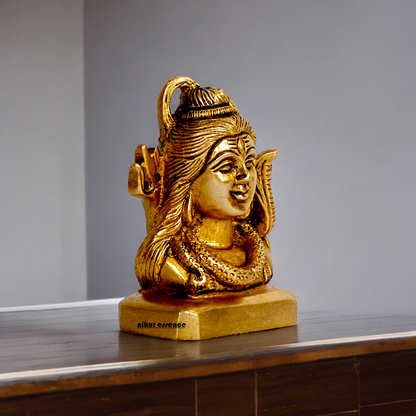 Buy Shiva Face Head Solid Brass idol - 3 inches Nikuressence
