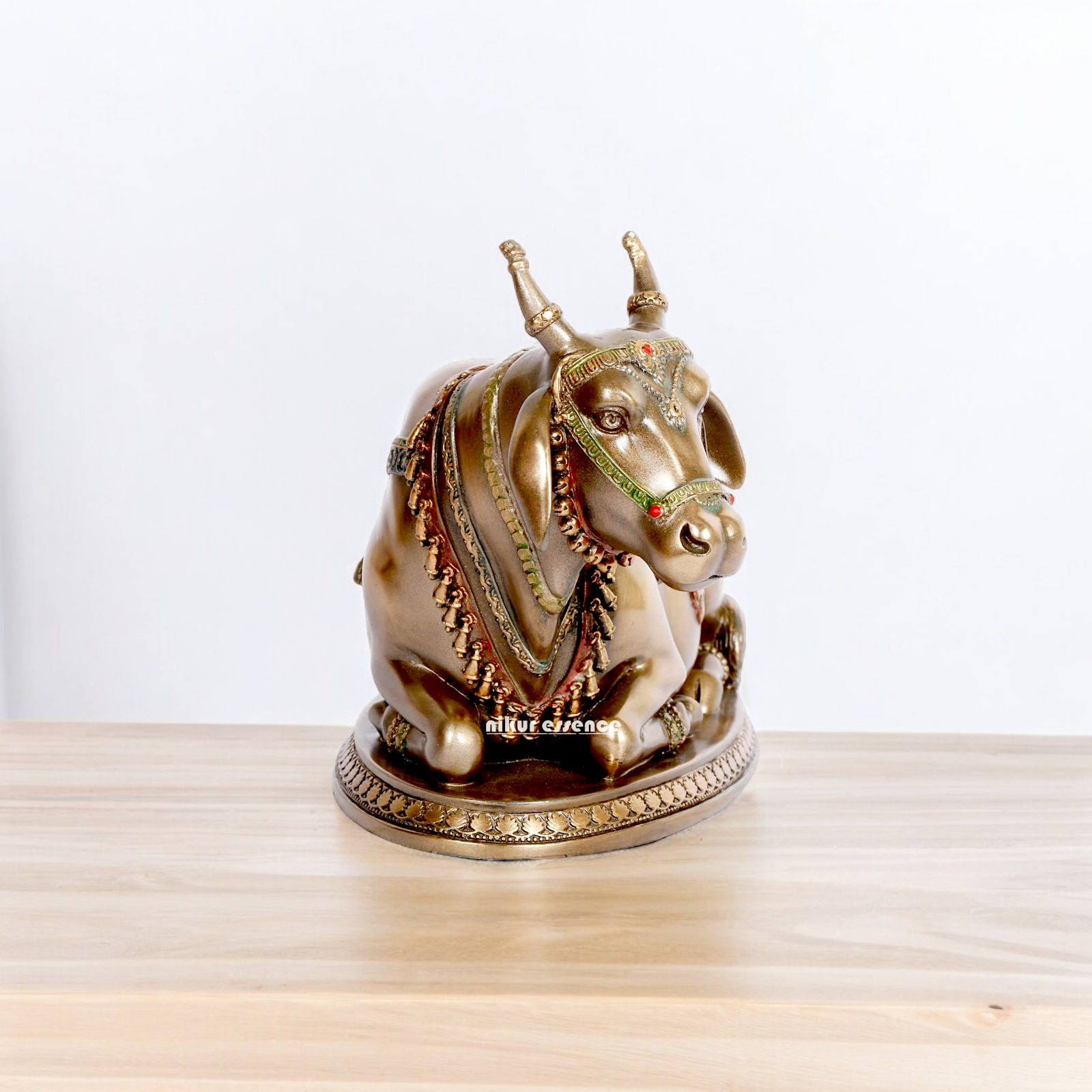 Bronze Shiv Nandi cow idol- 6.5 inches Nikuressence