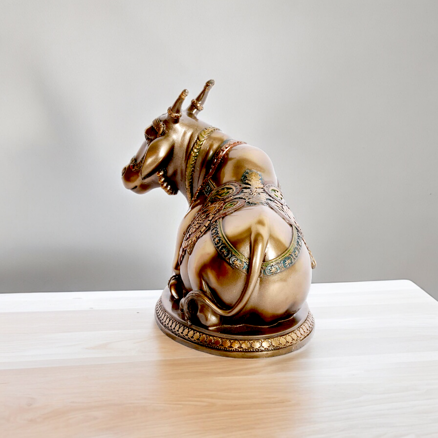 Bronze Shiv Nandi cow idol- 6.5 inches Nikuressence