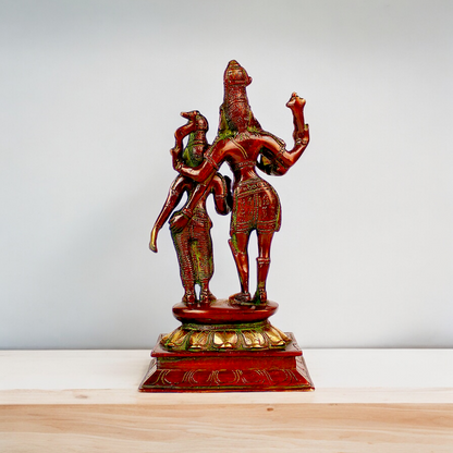 Online Shiva Parvati brass idol - 9 inches Nikuressence