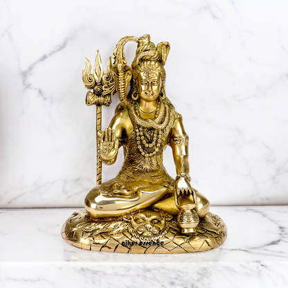 Lord Shiva with Blessing Solid brass idol - 10 inches Nikuressence
