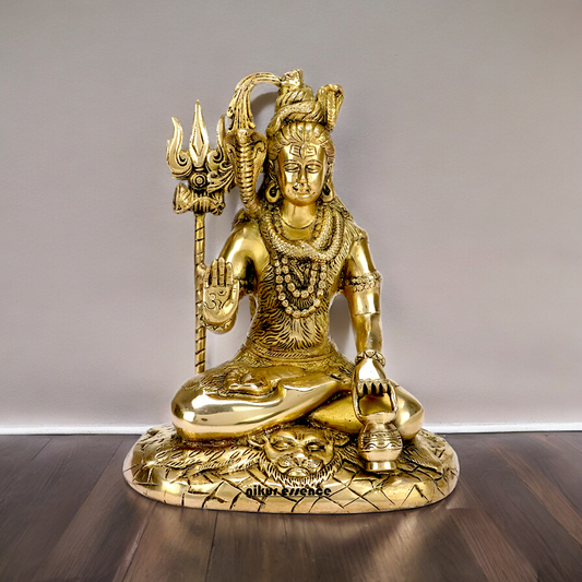Lord Shiva with Blessing Solid brass idol - 10 inches Nikuressence