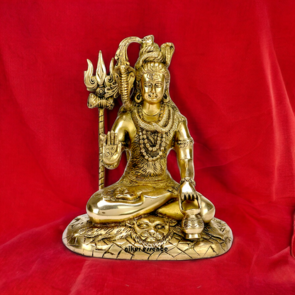 Lord Shiva with Blessing Solid brass idol - 10 inches Nikuressence