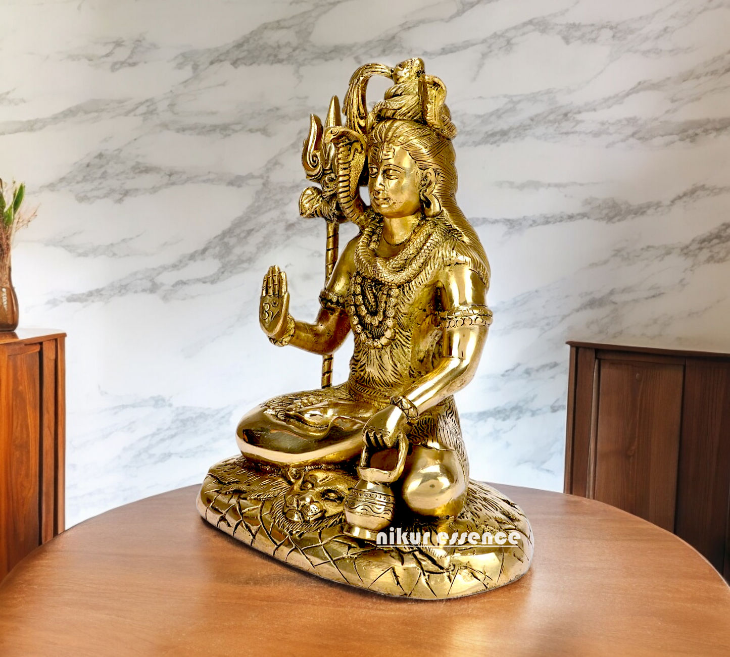 Lord Shiva with Blessing Solid brass idol - 10 inches Nikuressence