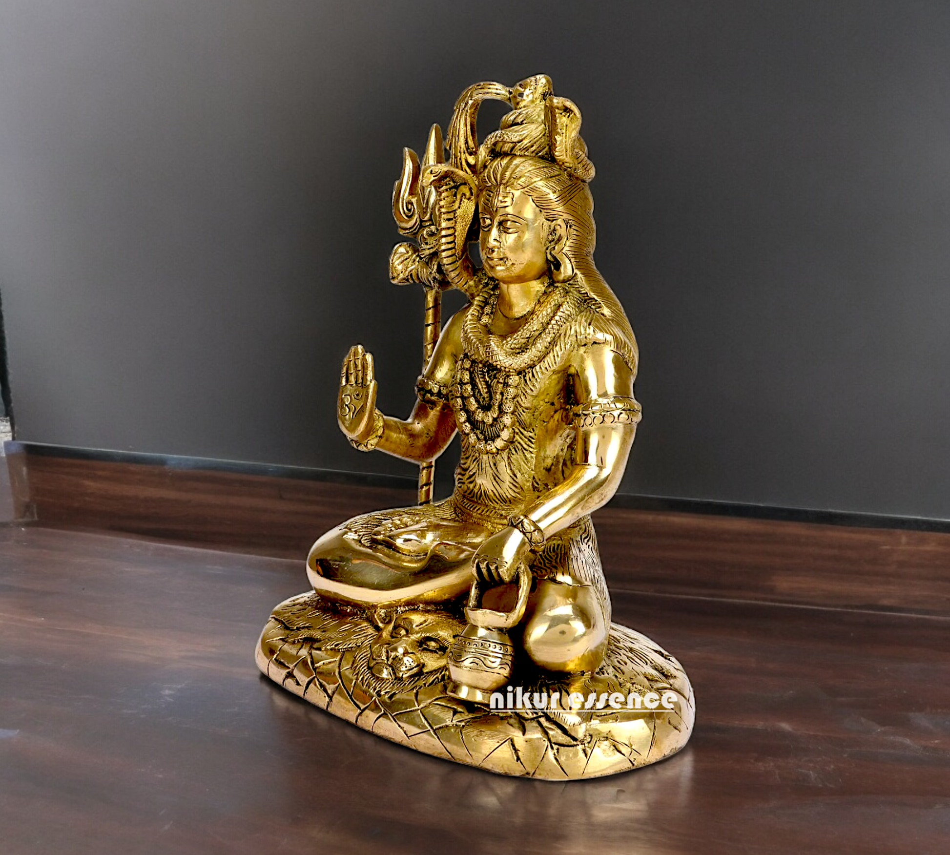 Lord Shiva with Blessing Solid brass idol - 10 inches Nikuressence