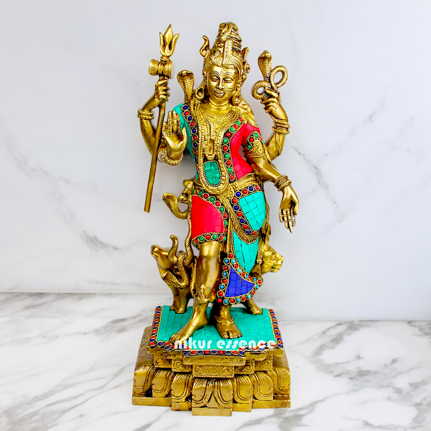Shop Ardhanarishvara Brass with Stone work idol - 18 inches Nikuressence