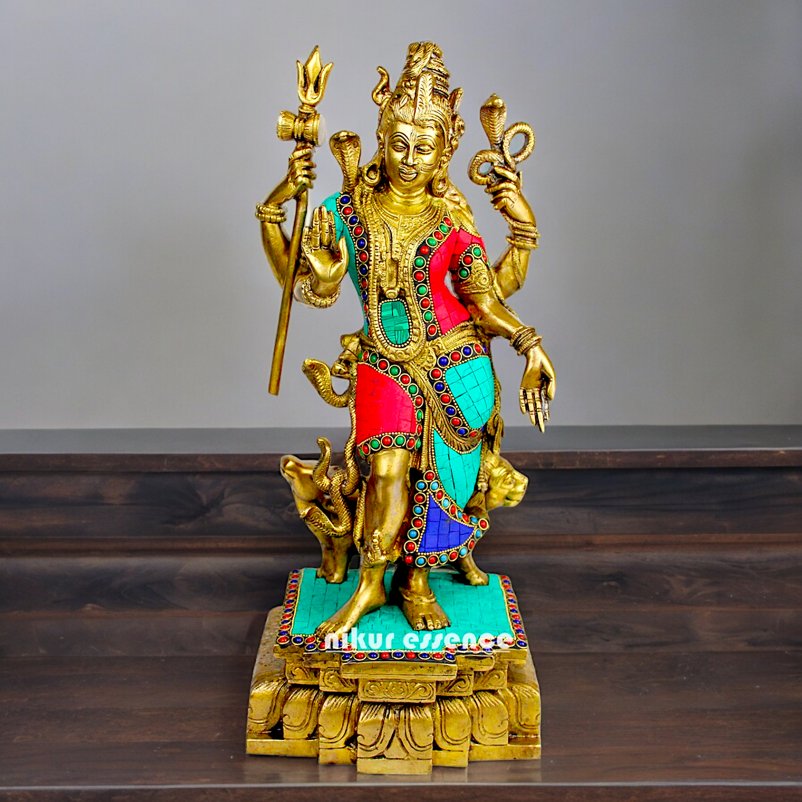 Shop Ardhanarishvara Brass with Stone work idol - 18 inches Nikuressence