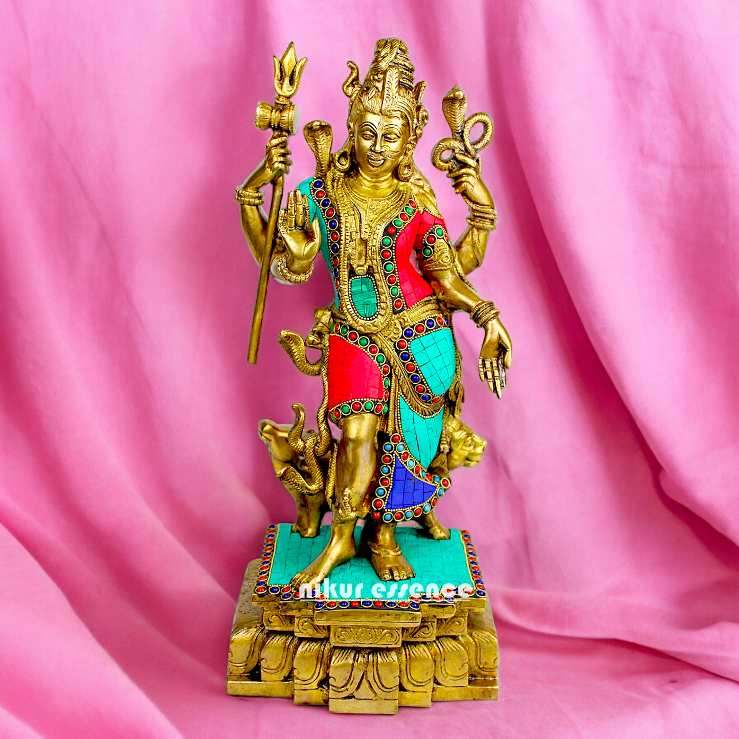 Shop Ardhanarishvara Brass with Stone work idol - 18 inches Nikuressence