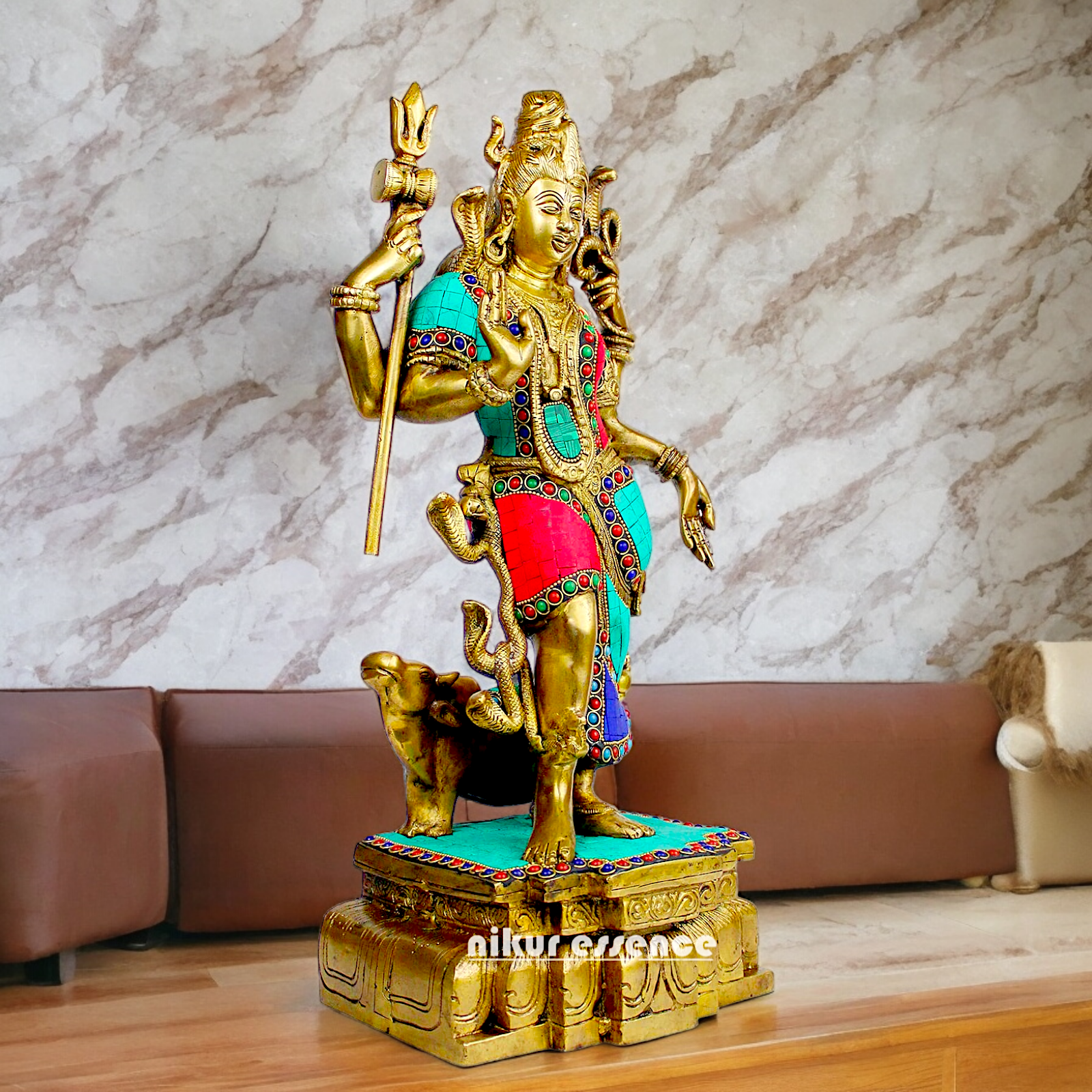 Shop Ardhanarishvara Brass with Stone work idol - 18 inches Nikuressence
