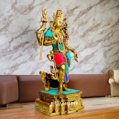 Shop Ardhanarishvara Brass with Stone work idol - 18 inches Nikuressence