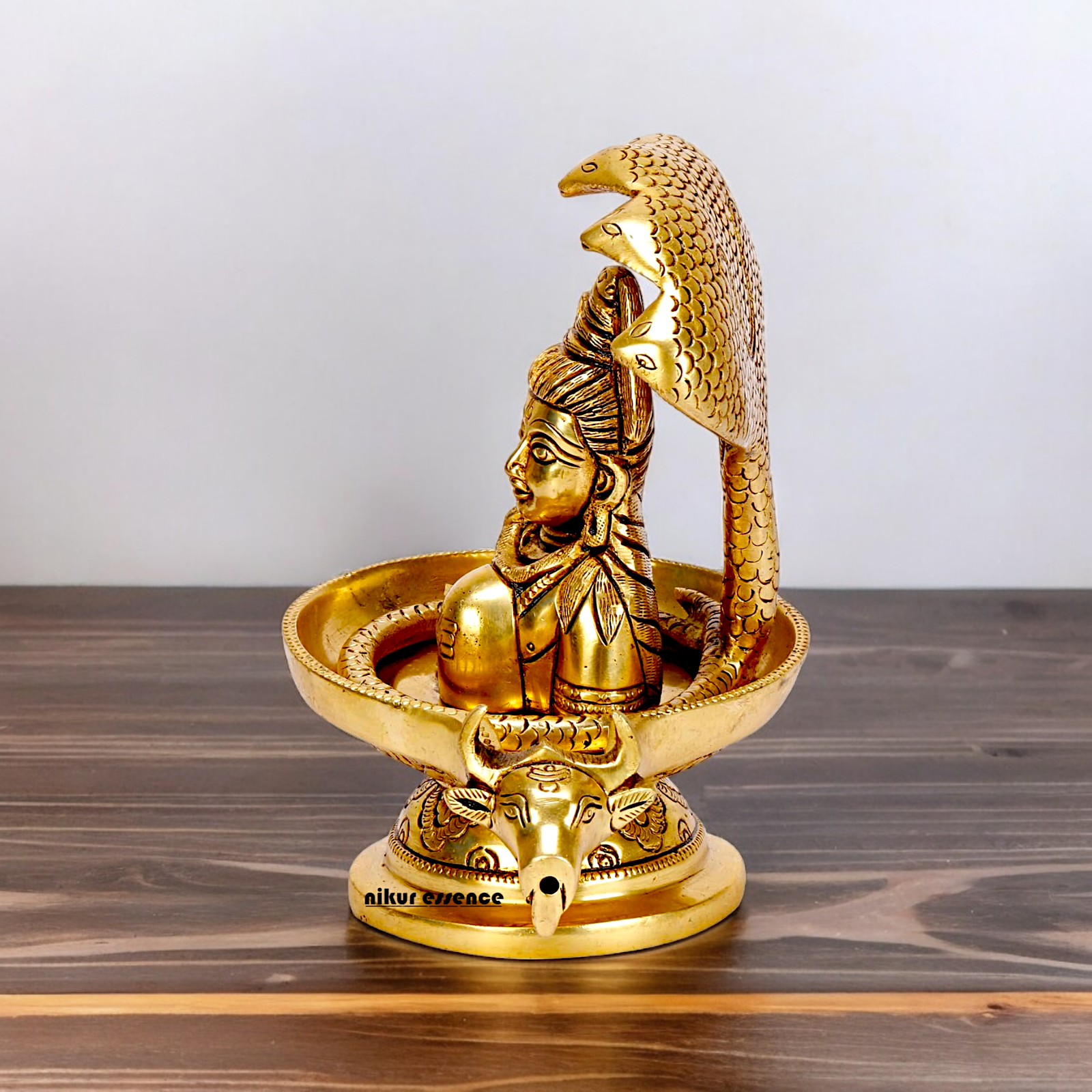 Buy Shivling Shiva with Sheshnag and Nandi Solid Brass idol - 7.25 inches Nikuressence