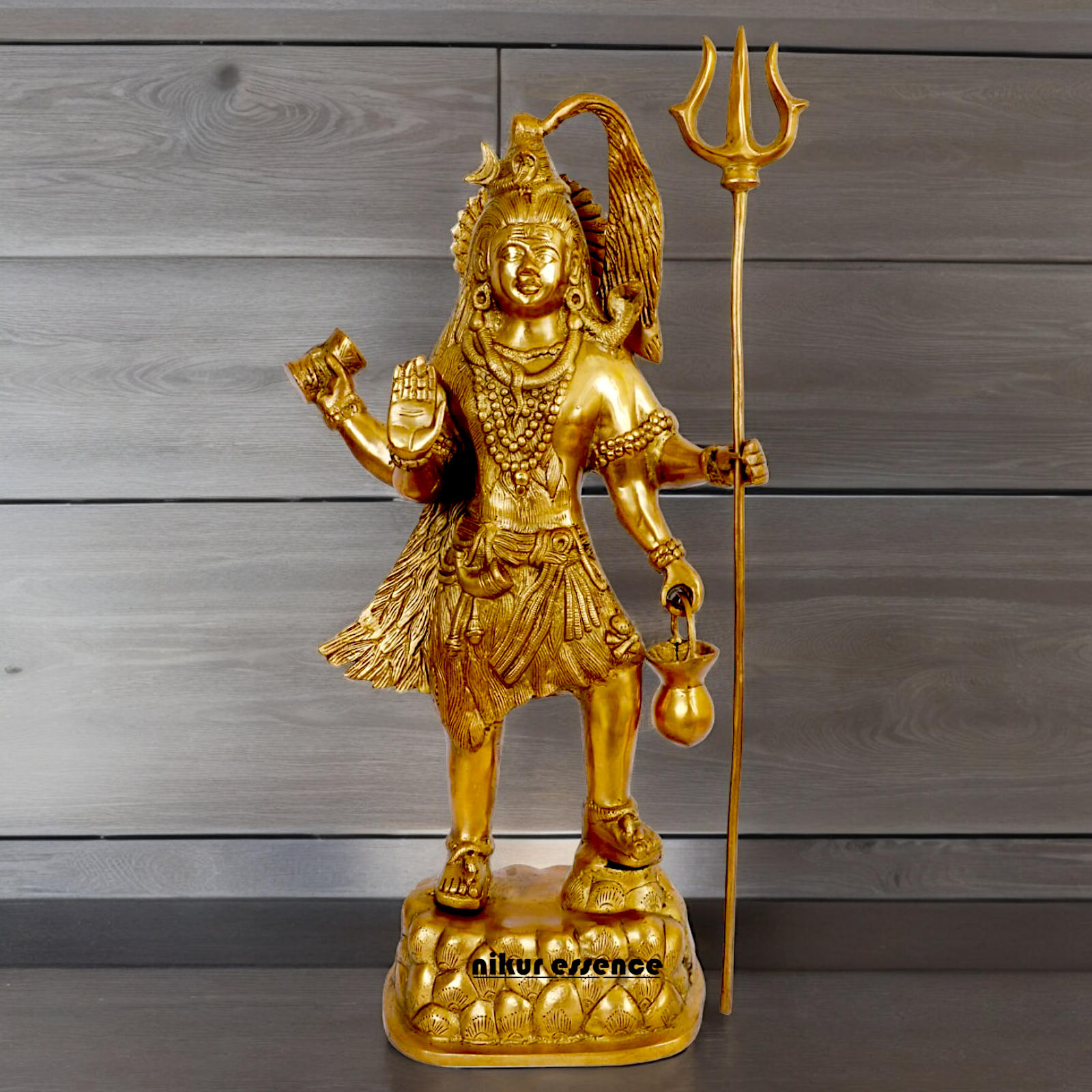 Solid Brass Shiva Standing power idol - 23 inches Nikuressence