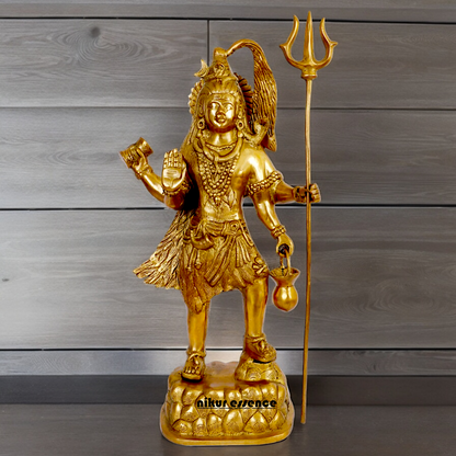 Solid Brass Shiva Standing power idol - 23 inches Nikuressence