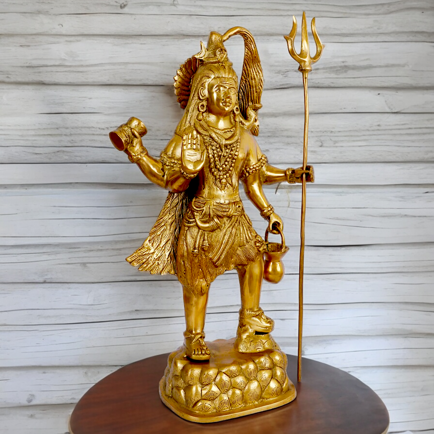 Solid Brass Shiva Standing power idol - 23 inches Nikuressence
