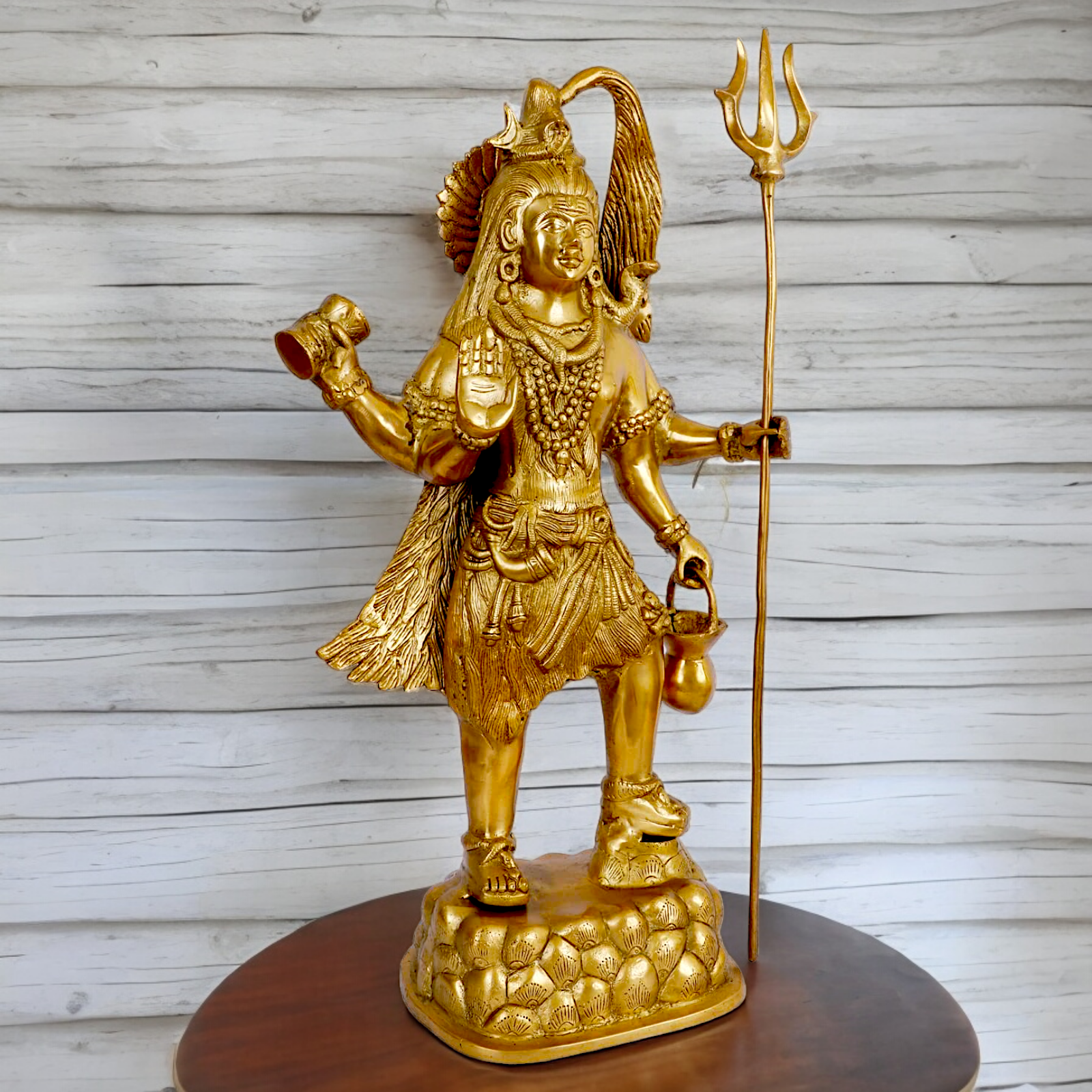Solid Brass Shiva Standing power idol - 23 inches Nikuressence