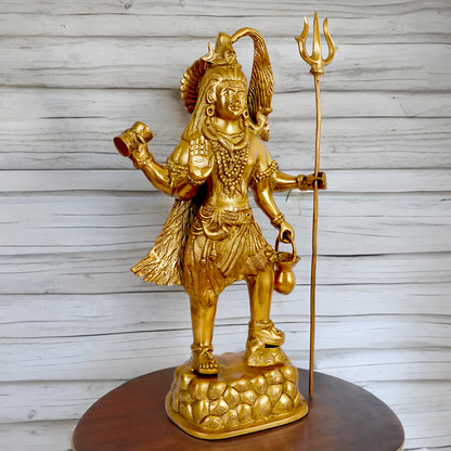 Solid Brass Shiva Standing power idol - 23 inches Nikuressence