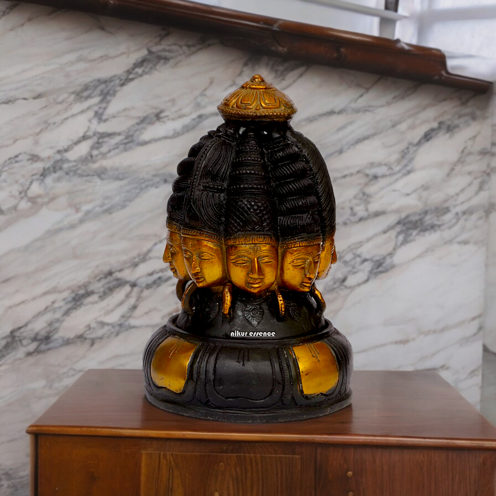 Buy Shiva Mukhalingam Brass idol - 9 inches Nikuressence