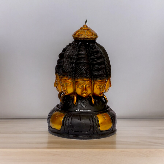 Buy Shiva Mukhalingam Brass idol - 9 inches Nikuressence