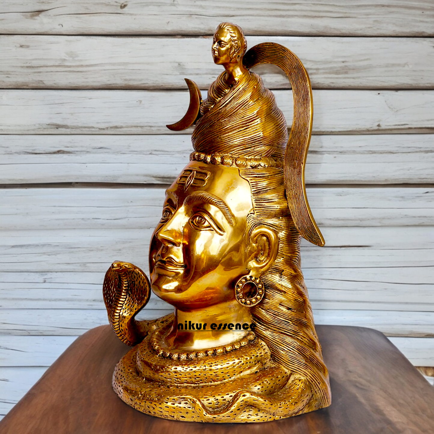 Big Shiva Face Head Solid brass idol - 21 inches Nikuressence